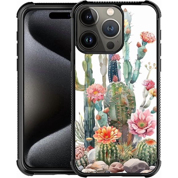 Compatible with iPhone 16 Pro Max Case, A Cactus in Full Bloom for Men Woman, Anti-Scratch Soft TPU Shockproof Unique Protective Cover Pattern Design