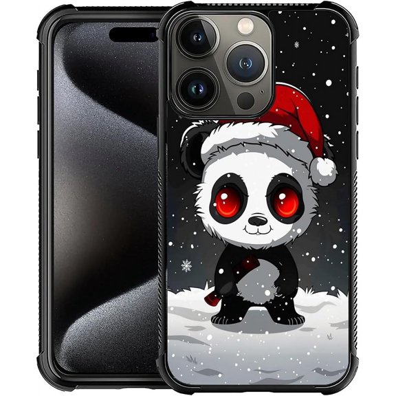 Compatible with iPhone 16 Pro Max Case, A Panda in A Santa Hat for Men Boy, Drop Protection with Soft TPU Bumper Case for iPhone 16 Pro Max