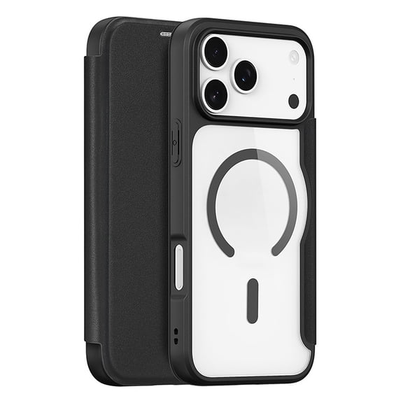 Compatible with iPhone 17 Pro Max Case,RFID Blocking Card Slots PU Leather Magnetic Folio Flip Phone Cover,Black without stand,iPhone 17 Pro Max-6.9"