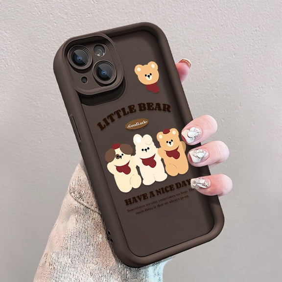 Compatible with Apple iPhone 17 Pro Max Durable Protective Case, Lovely Cartoon Bear Printed Full Wrap Anti-Shock Anti-Vibration Phone Case