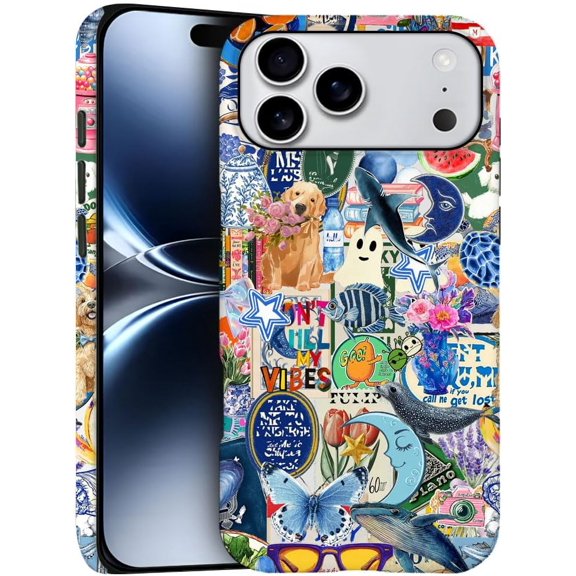 Compatible with iPhone 17 Pro Max, Frosted PC Anti-Scratch Shockproof Case - Ghost Shark Butterfly Animal