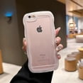 thumbnail image 1 of Compatible with iPhone 6s/6 Case 4.7", Cute Kawaii Curly Wave Frame Shape Soft Silicone Shockproof Protective Phone Cover for Women Girls, Clear, 1 of 14