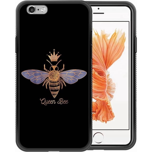 Compatible with iPhone 6s Case, Pattern Design Hard PC Back Cover Non-Slip Soft TPU Protective Case for iPhone 6s for Women 4.7inch-Queen Bee