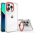 thumbnail image 1 of Compatible with iPhone Case,Classic Clear Camera Ring Stand Holder Kickstand Protection Shockproof Cover Phone Case (Red,iPhone 15 Plus), 1 of 7