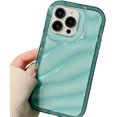 thumbnail image 1 of Compatible with iPhone Case,Clear Curly Wave Water Ripple Print Camera Lens Protection Soft Shockproof Cover Phone Case (Green,iPhone 12), 1 of 6