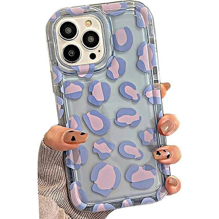 Compatible with iPhone Case,Clear Leopard Print Cheetah Bumper