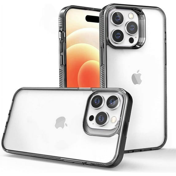 Compatible with iPhone Case,Clear Matte Bumper Camera Lens Protection Shock Absorbing Soft Shockproof Cover Phone Case (Black,iPhone 11 Pro Max)