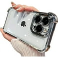 thumbnail image 1 of Compatible with iPhone Case,Crystal Electroplated Bumper Corner Protection Transparent Clear Soft Shockproof Cover Phone Case (White,iPhone 16 Plus), 1 of 8