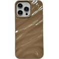 thumbnail image 1 of Compatible with iPhone Case,Curly Wave Water Ripple Shape Pattern Design Full Body Protection Soft Shockproof Cover Phone Case (Brown,iPhone 12 Pro), 1 of 8