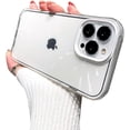 thumbnail image 1 of Compatible with iPhone Case,Cute Bumper Frame Drop Protection Not Yellowing Clear Soft Shockproof Cover Phone Case (White,iPhone 13), 1 of 8