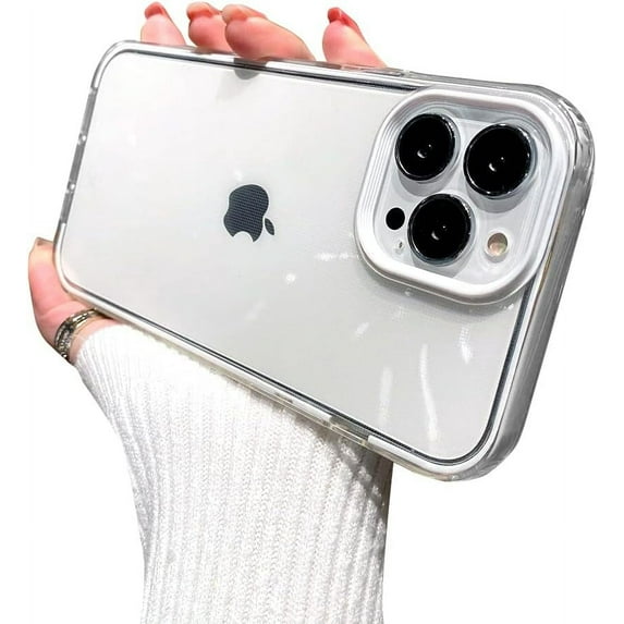 Compatible with iPhone Case,Cute Bumper Frame Drop Protection Not Yellowing Clear Soft Shockproof Cover Phone Case (White,iPhone 13)