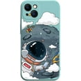 thumbnail image 1 of Compatible with iPhone Case,Cute Cartoon Astronauts Bumper Camera Lens Protection Shockproof Cover Phone Case (Mint,iPhone 13), 1 of 7