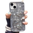thumbnail image 1 of Compatible with iPhone Case,Cute Elegance Glitter Bow Knot Pattern Silicone [ Drop&Full Body Protection] Shockproof Cover Phone Case (Grey,iPhone 14), 1 of 6