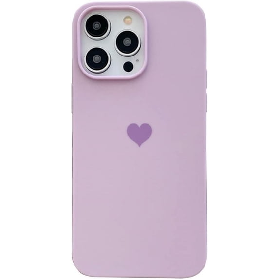 Compatible with iPhone Case,Cute Heart Pattern Bumper Camera Lens Protection Soft Shockproof Cover Phone Case (Purple,iPhone 12)