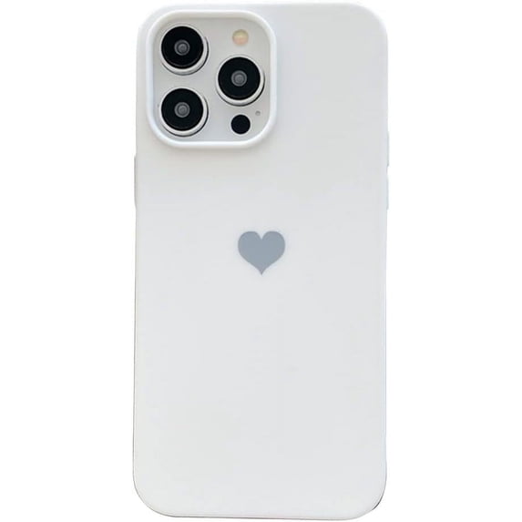 Compatible with iPhone Case,Cute Heart Pattern Bumper Camera Lens Protection Soft Shockproof Cover Phone Case (White,iPhone 12 Pro)