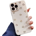 thumbnail image 1 of Compatible with iPhone Case,Cute Heart Pattern Camera Lens Protection Soft Shockproof Cover Phone Case (White,iPhone 12 Pro), 1 of 8