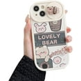 thumbnail image 1 of Compatible with iPhone Case,Cute Kawaii 3D Bear Slide Camera Lens Protection Soft Shockproof Cover Phone Case for Women Girls (White,iPhone Xr), 1 of 6