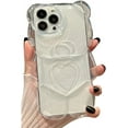 thumbnail image 1 of Compatible with iPhone Case,Cute Kawaii 3D Cartoon Heart Bear Camera Lens Protection Clear Shockproof Cover Phone Case (White,iPhone 12), 1 of 7