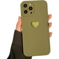 thumbnail image 1 of Compatible with iPhone Case,Cute Lovely 3D Heart Camera Lens Protection Bumper Soft Shockproof Cover Phone Case for Women Girls (Green,iPhone 13 Pro), 1 of 8