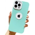 thumbnail image 1 of Compatible with iPhone Case,Cute Matte Liquid Silicone Logo Window [ Drop & Camera Lens Protection] Shockproof Cover Phone Case (Green,iPhone 12), 1 of 6