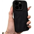 thumbnail image 1 of Compatible with iPhone Case,Cute Pleated Matte [ Drop & Camera Lens Protection] Shockproof Cover Phone Case (Black,iPhone 15 Pro), 1 of 4