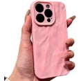 thumbnail image 1 of Compatible with iPhone Case,Cute Pleated Matte [ Drop & Camera Lens Protection] Shockproof Cover Phone Case (Pink,iPhone 15 Pro Max), 1 of 5