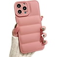 thumbnail image 1 of Compatible with iPhone Case,Cute Puffer Down Jacket Camera Lens Protection Soft Shockproof Cover Phone Case (Pink,iPhone 14 Pro Max), 1 of 8