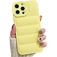 thumbnail image 1 of Compatible with iPhone Case,Cute Puffer Down Jacket Camera Lens Protection Soft Shockproof Cover Phone Case (Yellow,iPhone 15 Plus), 1 of 8