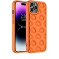 thumbnail image 1 of Compatible with iPhone Case,[ Drop Protection] 3D Cloud Pattern TPU Full Body Protection Soft Shockproof Cover Phone Case (Orange,iPhone 15 Pro), 1 of 7