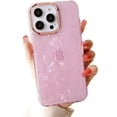 thumbnail image 1 of Compatible with iPhone Case,Electro Plated Camera Glitter Pearly Shell Pattern Full Body Protection Soft Shockproof Cover Phone Case (Pink,iPhone 15), 1 of 7
