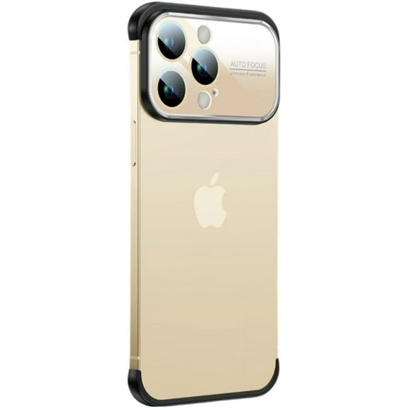 Compatible with iPhone Case,Frameless Design [Large Viewport Design & Camera Lens Protection] Soft Shockproof Cover Phone Case (Gold,iPhone 14 Plus)
