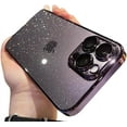 thumbnail image 1 of Compatible with iPhone Case,Glitter Electro Plated Frame Clear Camera Lens Protection Soft Shockproof Cover Phone Case (Purple,iPhone 13), 1 of 5