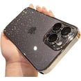 thumbnail image 1 of Compatible with iPhone Case,Glitter Electro Plated Frame Clear Camera Lens Protection Soft Shockproof Cover Phone Case (Silver,iPhone 14 Pro), 1 of 7
