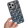 thumbnail image 1 of Compatible with iPhone Case,Glitter Electroplated Argyle Checkered Heart Full Body Protection Soft Shockproof Cover Phone Case (Blue,iPhone 11), 1 of 6