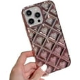 thumbnail image 1 of Compatible with iPhone Case,Glitter Electroplated Argyle Checkered Heart Full Body Protection Soft Shockproof Cover Phone Case (Pink,iPhone 11), 1 of 7