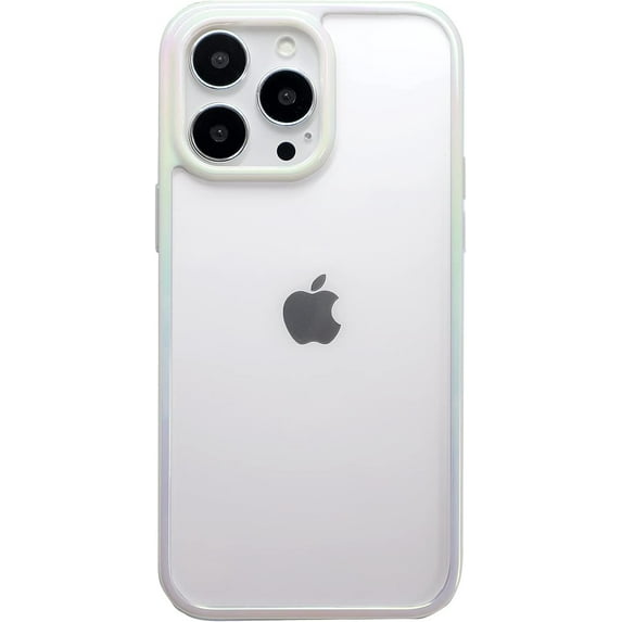 Compatible with iPhone Case,Luxury Colored Border Frame Edge Clear Soft Shockproof Cover Women Girls Phone Case (White,iPhone 12 Pro)