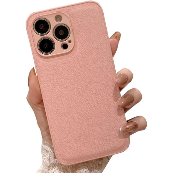 Compatible with iPhone Case,Luxury PU Leather Anti-Scratch Bumper Camera Lens Protection Soft Shockproof Cover Phone Case (Pink,iPhone Xs Max)
