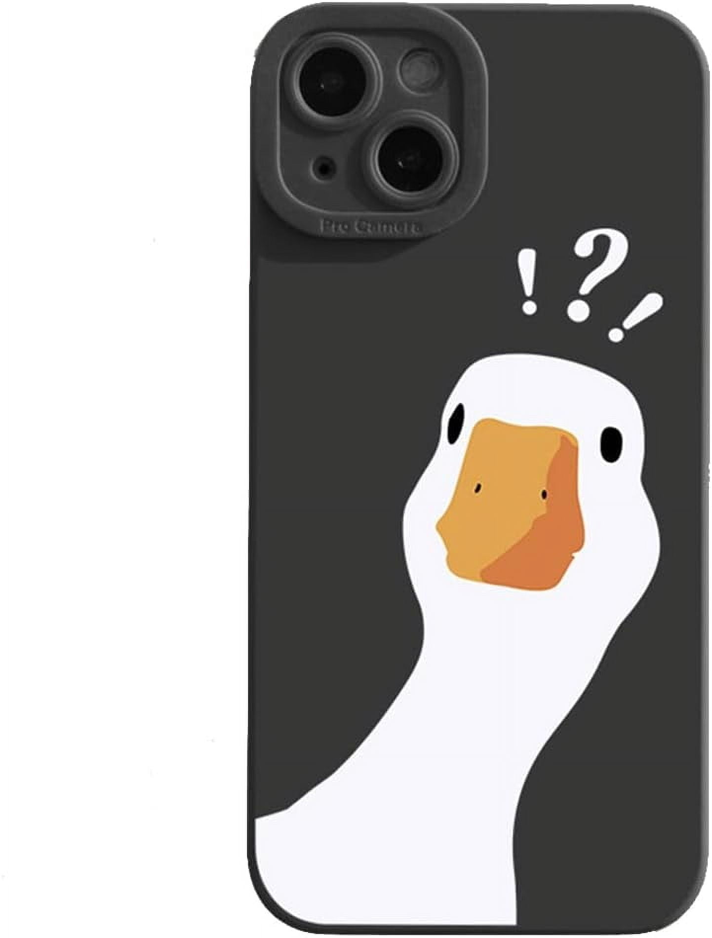 JOYLAND Funny Duck Phone Case For IPhone 16, Cartoon Doubt Duck Cute Animal Design Kawaii Blue Case, Soft Silicone Full Body Protection Shockproof Cell Phone Case For Girls Boys Women, 6.1
