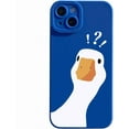thumbnail image 1 of Compatible with iPhone Case,Matte Cute Funny Doubt Duck Silicone Bumper Camera Lens Protection Soft Shockproof Cover Phone Case (Blue,iPhone 12 Pro), 1 of 7