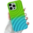 thumbnail image 1 of Compatible with iPhone Case,Matte Gradient Wave Water Ripple Pattern Camera Lens Protection Soft Shockproof Cover Phone Case (Green,iPhone 14), 1 of 5