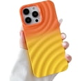 thumbnail image 1 of Compatible with iPhone Case,Matte Gradient Wave Water Ripple Pattern Camera Lens Protection Soft Shockproof Cover Phone Case (Orange,iPhone 14), 1 of 5