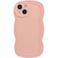 thumbnail image 1 of Compatible with iPhone Case,Matte Liquid Silicone Wave Water Ripple Frame Camera Lens Protection Soft Shockproof Cover Phone Case (Pink,iPhone 15), 1 of 7