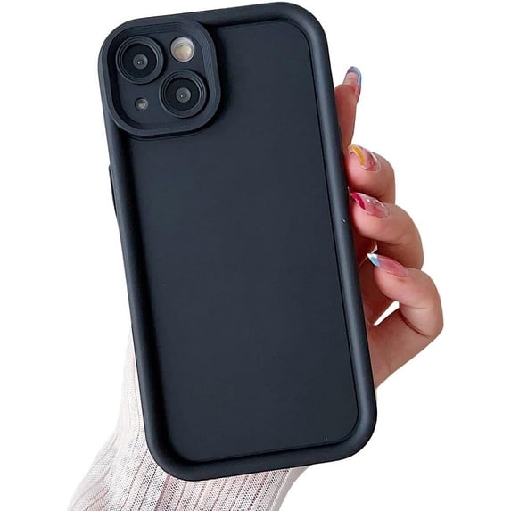 Compatible with iPhone Case,Matte Slim & Tough, Pocket Friendly Camera Lens Protection Soft Shockproof Cover Phone Case (Black,iPhone 14 Plus)