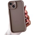 thumbnail image 1 of Compatible with iPhone Case,Matte Slim & Tough, Pocket Friendly Camera Lens Protection Soft Shockproof Cover Phone Case (Brown,iPhone 12), 1 of 8