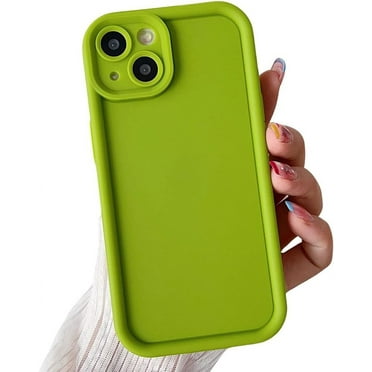 Compatible with iPhone Case,Matte Slim & Tough, Pocket Friendly Camera Lens Protection Soft Shockproof Cover Phone Case (Green,iPhone 13)
