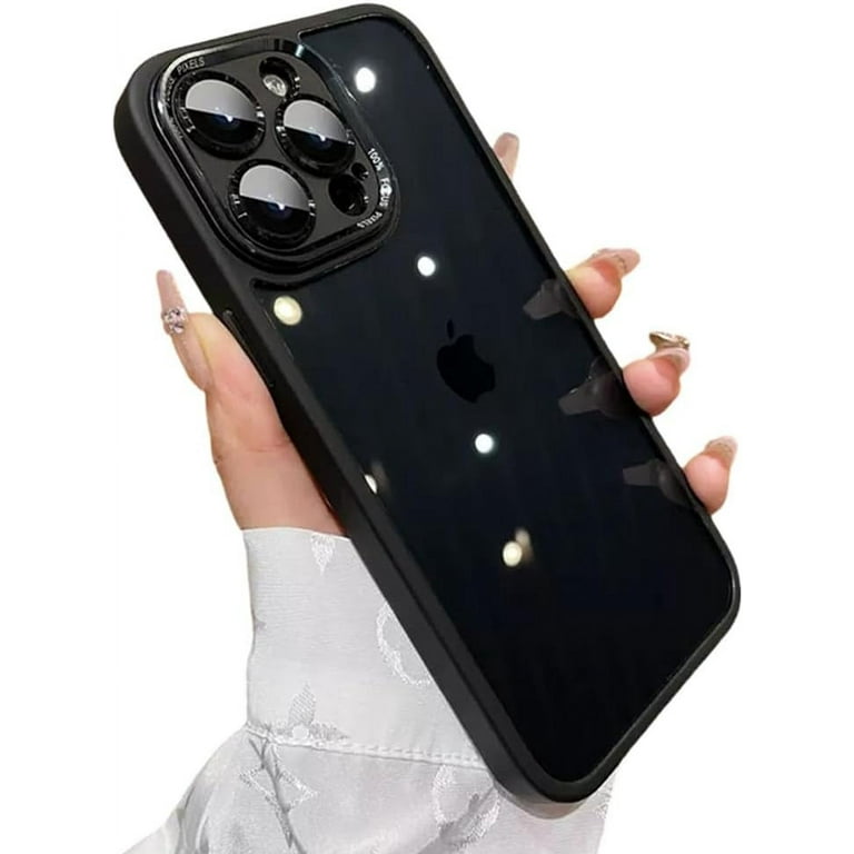 Compatible with iPhone Case,Metal Camera Lens Hard Bumper Clear