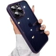 thumbnail image 1 of Compatible with iPhone Case,Metal Camera Lens Hard Bumper & Clear Transparent [ Drop Protection] Soft Shockproof Cover Phone Case (Purple,iPhone 11), 1 of 5