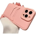 thumbnail image 1 of Compatible with iPhone Case,PU Leather Credit Card Slot Holder Wallet Camera Lens Protection Shockproof Cover Phone Case (Pink,iPhone 12 Pro), 1 of 7