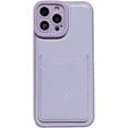 thumbnail image 1 of Compatible with iPhone Case,PU Leather Credit Card Slot Holder Wallet Camera Lens Protection Shockproof Cover Phone Case (Purple,iPhone 14), 1 of 7