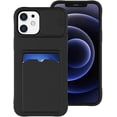 thumbnail image 1 of Compatible with iPhone Case,Slide Camera Lens Protection Credit Card Slot Holder Wallet Bumper Soft Shockproof Cover Phone Case (Black,iPhone 12), 1 of 7